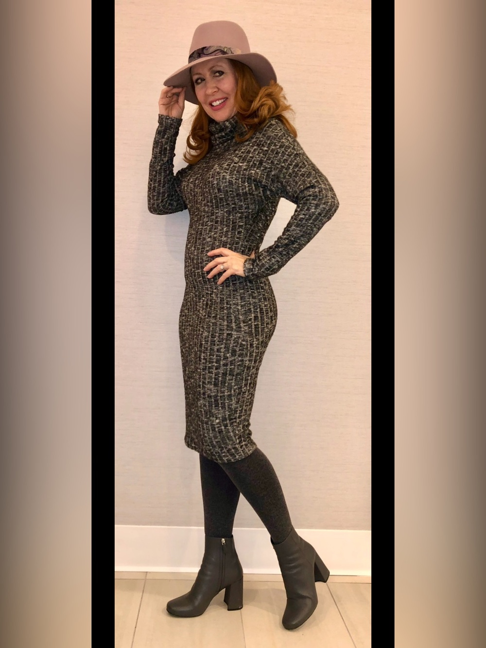 Christian Siriano Gray Ribbed Turtleneck Sexy Knit Dress-LIKE NEW - Picture 9 of 9